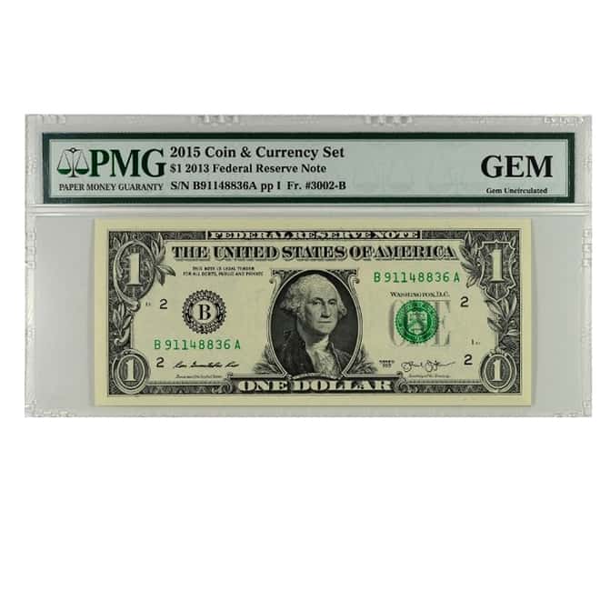 2015 W $1 Coin & Currency Set - Sacagawea Mohawk Ironworkers NGC SP 69 ER W/ GEM Uncirculated Banknot