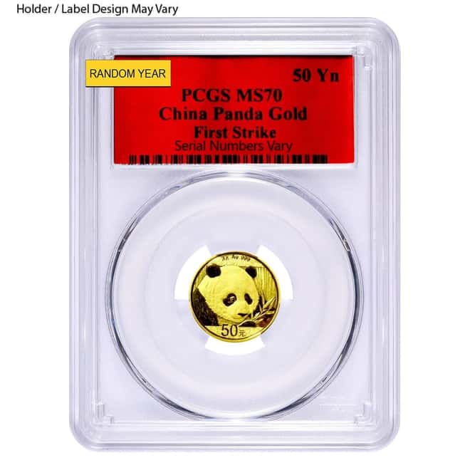 3 Gram Chinese Gold Panda NGC / PCGS MS 70 (Random Year)