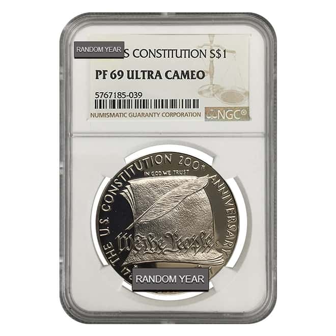 U.S. Mint $1 Silver Dollar Commemorative NGC/PCGS MS/PF 69 (Random Year)
