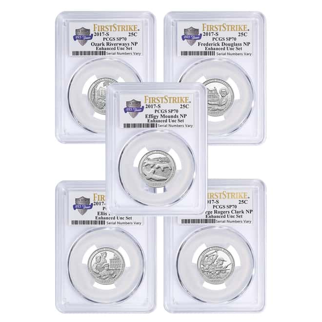 2017-S US Mint 225th Anniversary Enhanced Uncirculated 10-Coin Set PCGS SP 70 First Strike