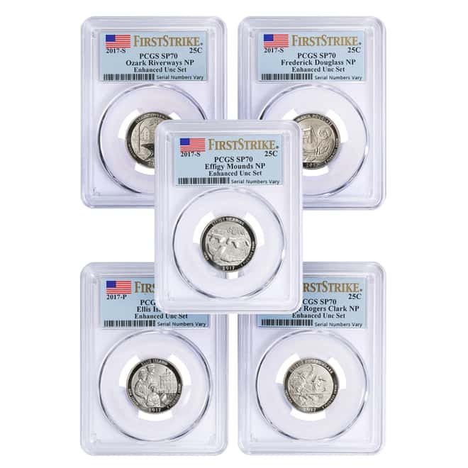 2017-S US Mint 225th Anniversary Enhanced Uncirculated 10-Coin Set PCGS SP 70 First Strike