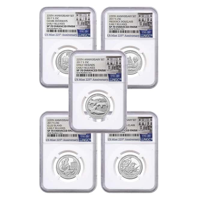 2017-S US Mint 225th Anniversary Enhanced Uncirculated 10-Coin Set NGC SP 70 Early Releases (225th Annv. Label)