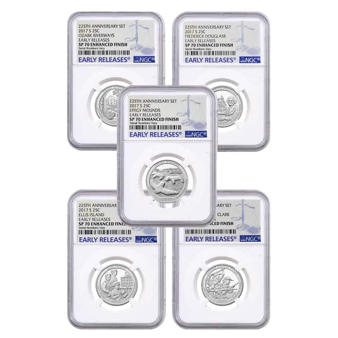 2017-S US Mint 225th Anniversary Enhanced Uncirculated 10-Coin Set NGC SP 70 Early Releases 