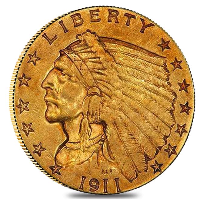 1911 $2.5 Gold Quarter Eagle Indian Head PCGS XF 40