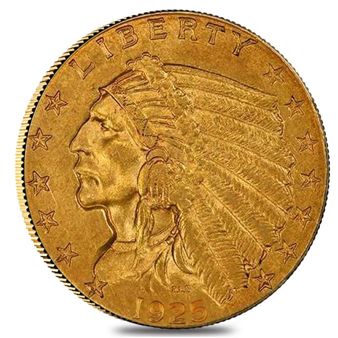 1925 D $2.5 Gold Quarter Eagle Indian Head PCGS AU Details