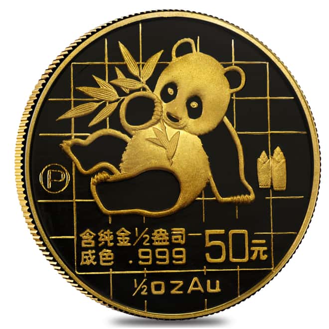 1989 P 1/2 oz Gold China Panda 50 Yuan NGC PF 69 UCAM