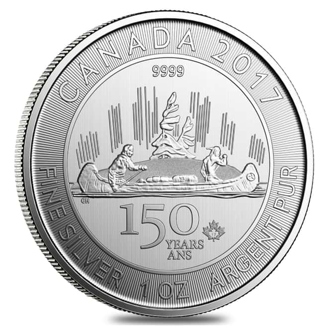 2017 1 oz Silver Canadian 150th Annv. Special Edition Voyageur $5 Coin BU