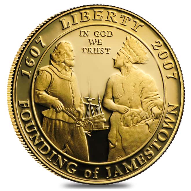 2007 W Gold $5 Proof Commemorative Jamestown (w/Box & COA)
