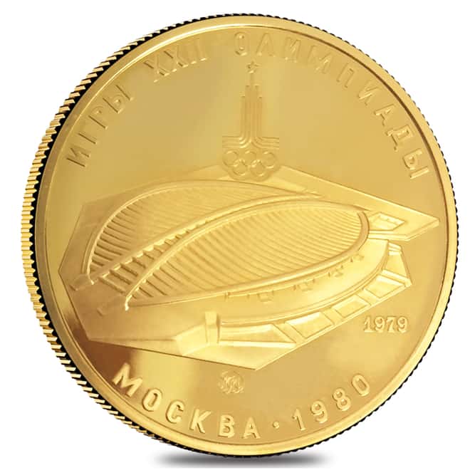 100 Roubles Russia 1980 Moscow Olympics Gold Coin BU/Proof AGW .5 oz (Random Year)