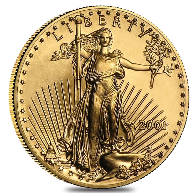 2001 1/10 oz $5 Gold American Eagle NGC MS 69