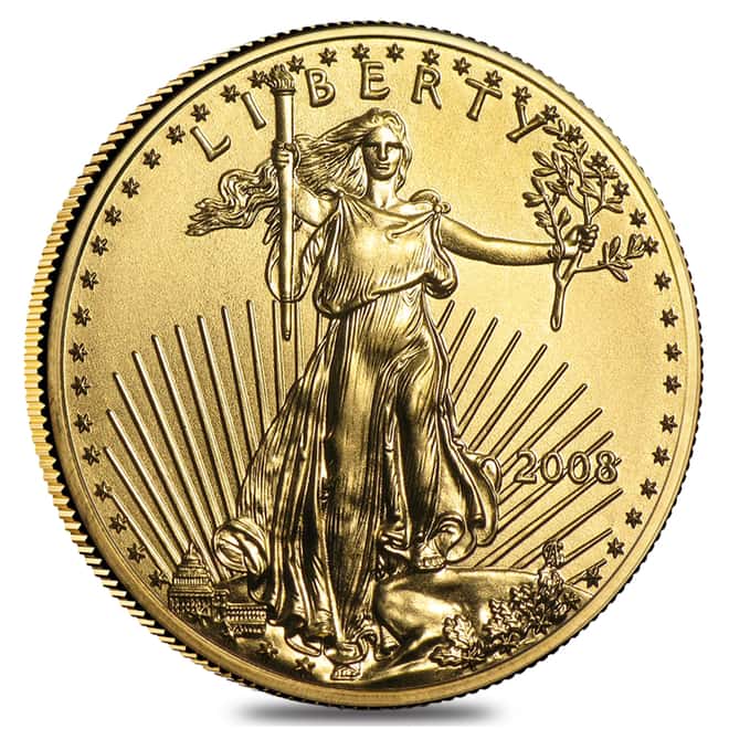 2008 1/10 oz $5 Gold American Eagle NGC Gem Uncirculated Early Releases 