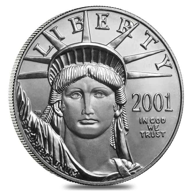 2001 1/10 oz $10 Platinum American Eagle PCGS MS 69