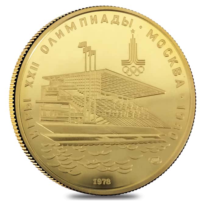 100 Roubles Russia 1980 Moscow Olympics Gold Coin BU/Proof AGW .5 oz (Random Year)
