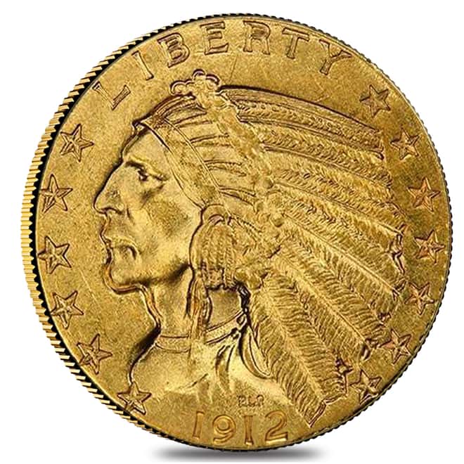 1912 $5 Gold Half Eagle Indian Head PCGS MS 61