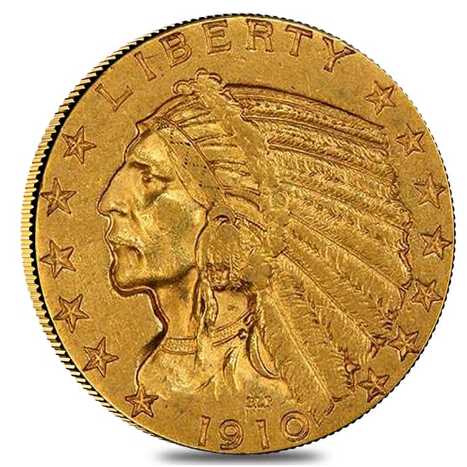1910 S $5 Gold Half Eagle Indian Head PCGS XF 45