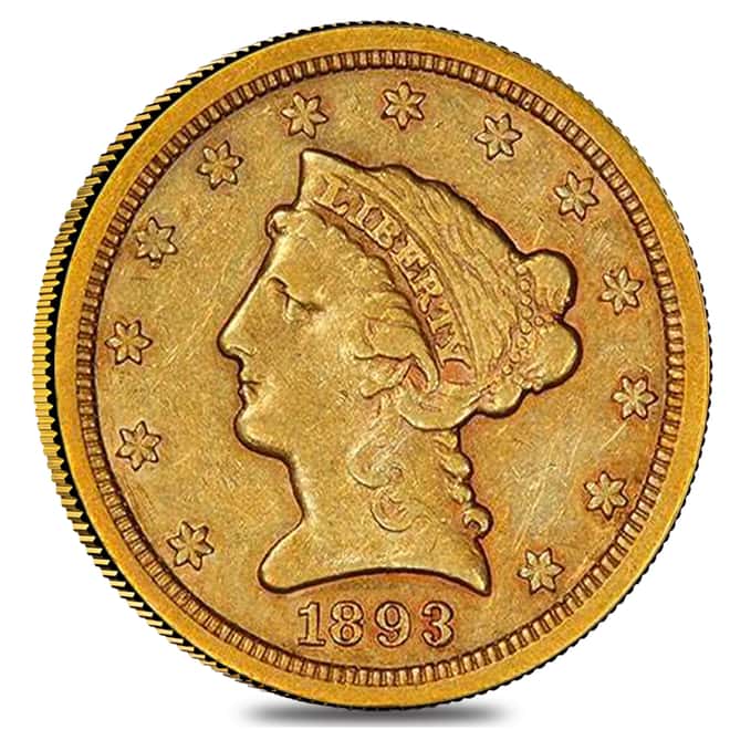 1893 $2.5 Gold Quarter Eagle Liberty Head PCGS UNC Details