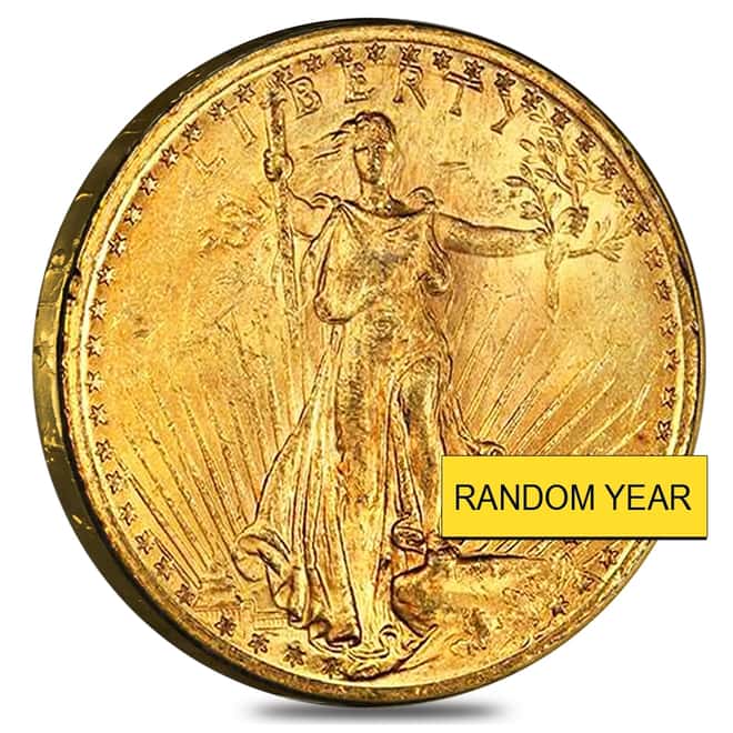$20 Gold Double Eagle Saint Gaudens NGC MS 60 (Random Year)