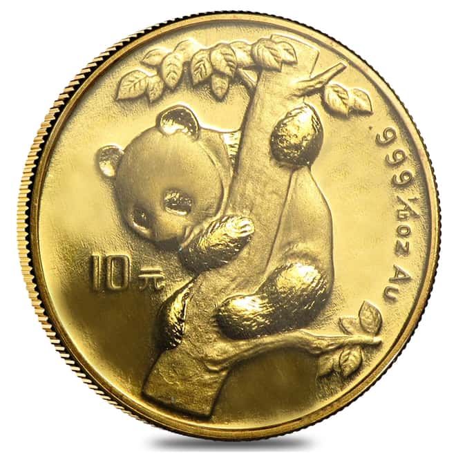 1996 1/10 oz Chinese Gold Panda 10 Yuan Large Date BU (Sealed)