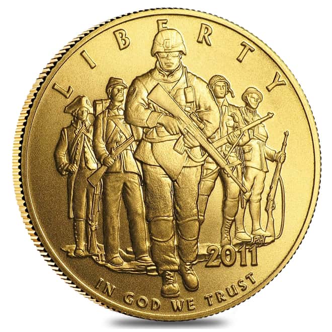 2011 P Gold $5 Commemorative US Army BU (W/Box & COA)