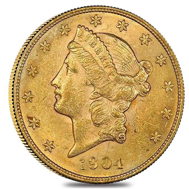 1904 $20 Liberty Head Double Eagle Gold Coin NGC MS 61