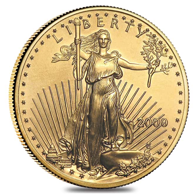 2000 1/4 oz $10 Gold American Eagle ICG MS 69