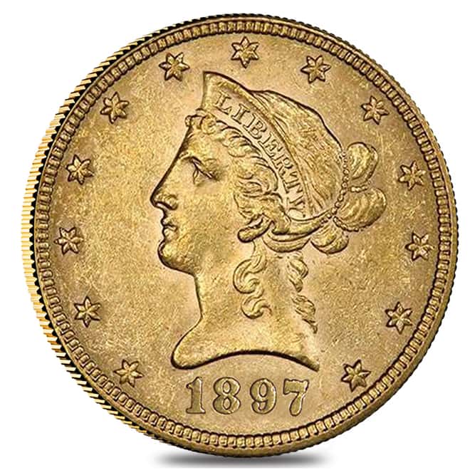 1897 $10 Gold Liberty Head Eagle Coin NGC MS 62 