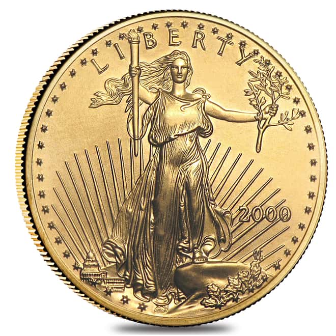 2000 1/2 oz $25 Gold American Eagle ICG MS 69