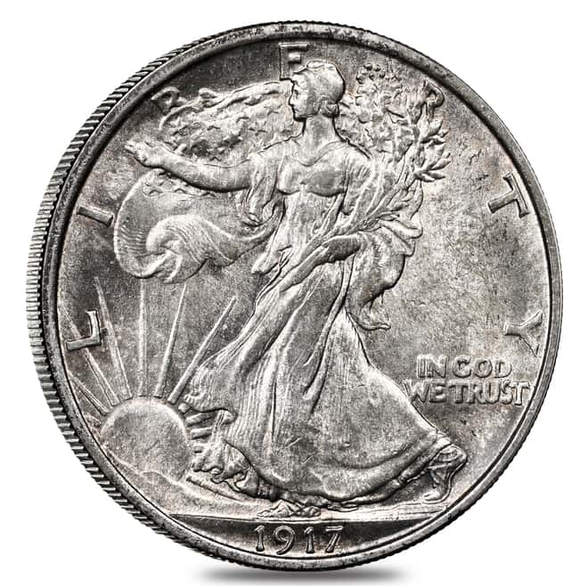 1917 Walking Liberty Half Dollar 90% Silver NGC AU 55