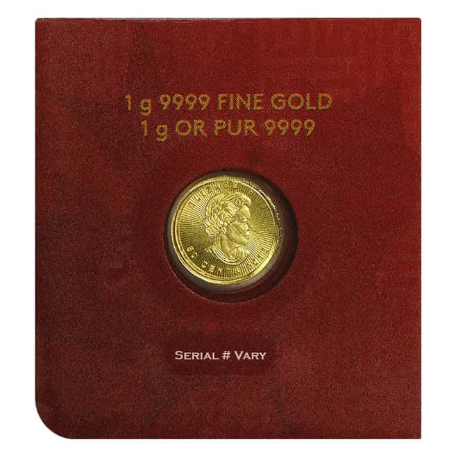 2016 1 gram Gold Maple Leaf .9999 Fine - Maplegram8 (From Individual Assays)