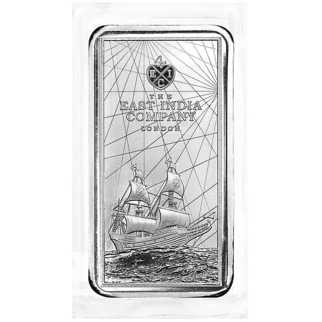 Lot of 50 - 2021 St. Helena 10 oz East India Company Silver Coin Bar .999 Fine BU