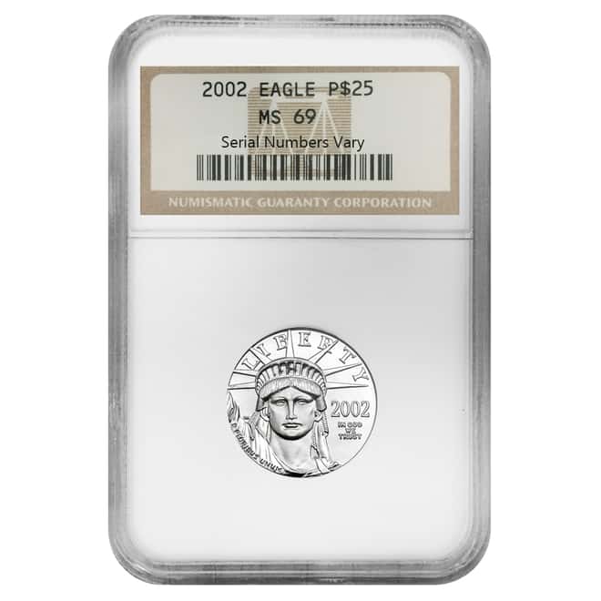 2002 1/4 oz $25 Platinum American Eagle NGC MS 69