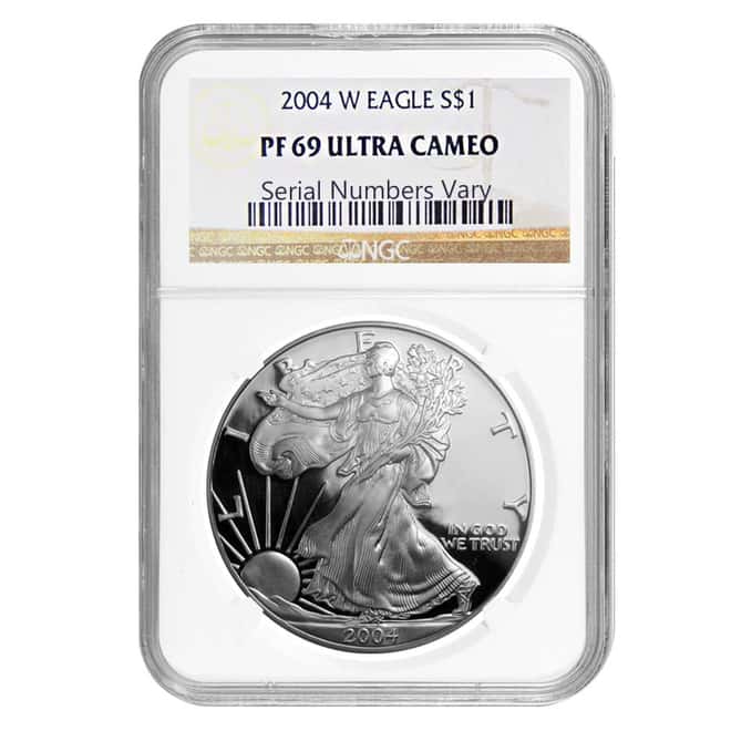 2004 W 1 oz Silver American Eagle $1 Coin NGC PF 69 UCAM