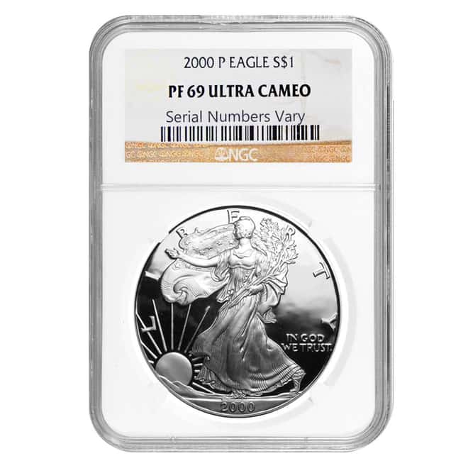 2000 P 1 oz Silver American Eagle $1 Coin NGC PF 69 UCAM