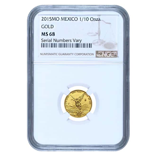 2015 Mexico 1/10 oz Gold Libertad NGC MS 68
