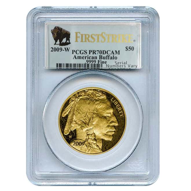 2009-W 1 oz Proof Gold Buffalo $50 Coin PCGS PR 70 DCAM (First Strike)