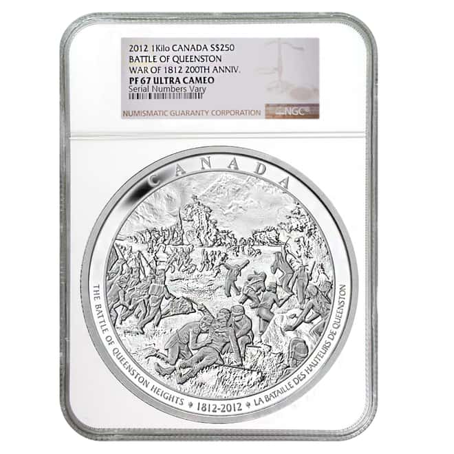 2012 Canada 1 kilo Silver $250 The Battle of Queenston Heights NGC PF 67