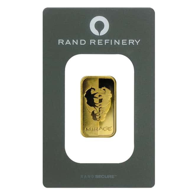 10 gram Rand Refinery Mirage Gold Bar .9999 Fine (In Assay)