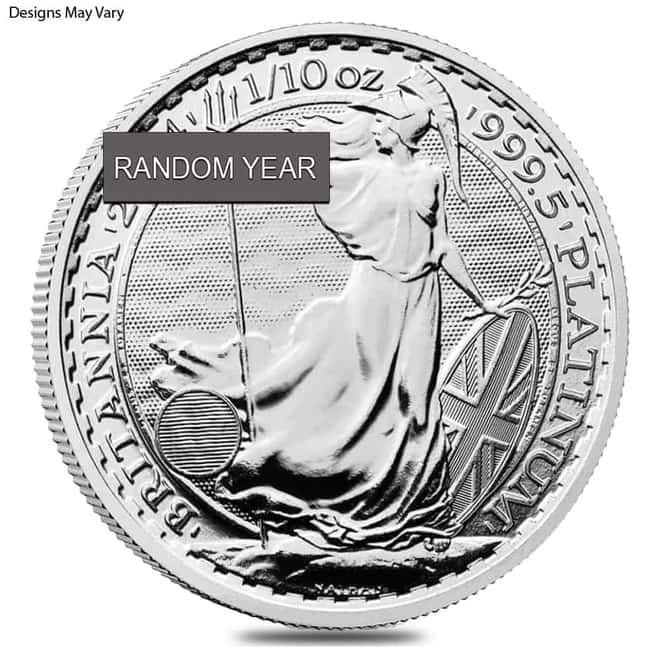 Great Britain 1/10 oz Platinum Britannia Coin .9995 Fine BU (Random Year)