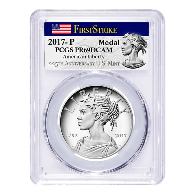 2017 P 1 oz American Liberty High Relief Proof Silver Medal PCGS PF 69 First Strike (225th Ann. Label)
