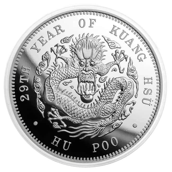 2019 1 oz Chinese Silver Chihli Dragon Dollar Restrike Coin