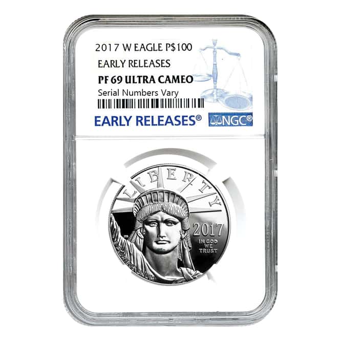2017-W 1 oz Platinum American Eagle Proof Coin NGC PF 69 UCAM Early Releases - 20th Anniversary
