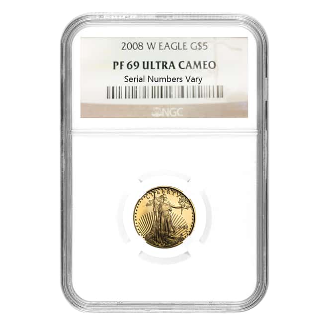 2008 W 1/10 oz $5 Proof Gold American Eagle NGC PF 69 UCAM