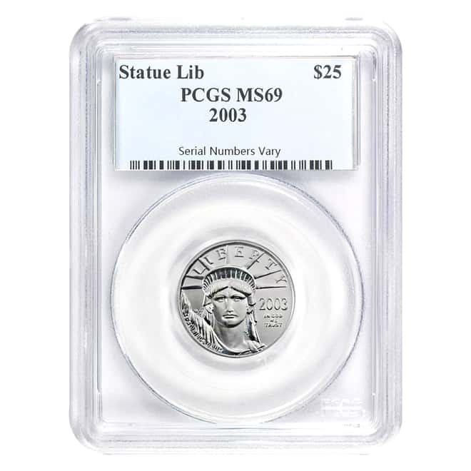 2003 1/4 oz $25 Platinum American Eagle PCGS MS 69
