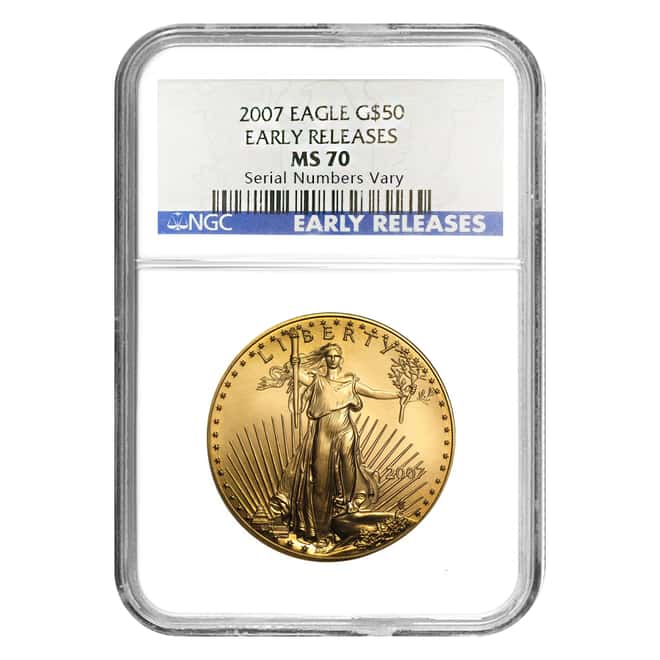 2007 1 oz $50 Gold American Eagle NGC MS 70 Early Releases