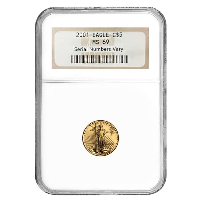 2001 1/10 oz $5 Gold American Eagle NGC MS 69