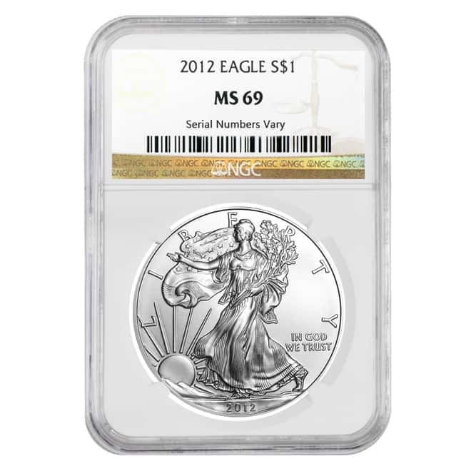 2012 1 oz Silver American Eagle $1 Coin NGC MS 69