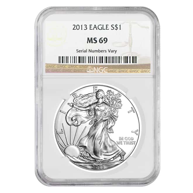 2013 1 oz Silver American Eagle $1 Coin NGC MS 69