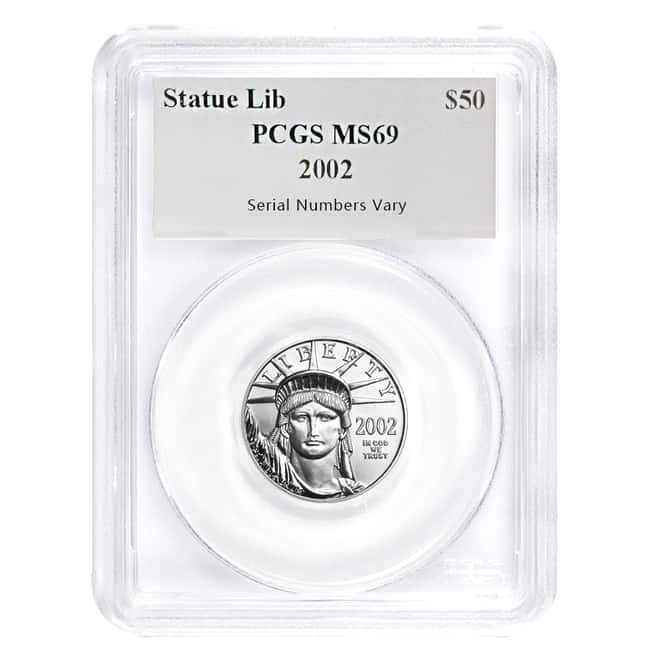 2002 1/2 oz $50 Platinum American Eagle PCGS MS 69