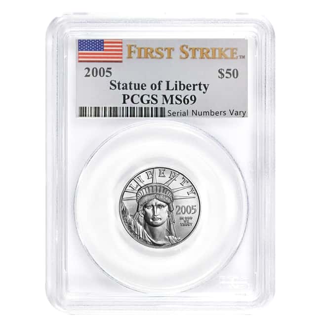2005 1/2 oz $50 Platinum American Eagle PCGS MS 69 First Strike
