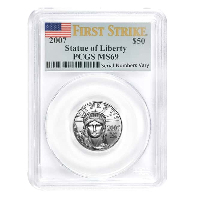 2007 1/2 oz $50 Platinum American Eagle PCGS MS 69 First Strike